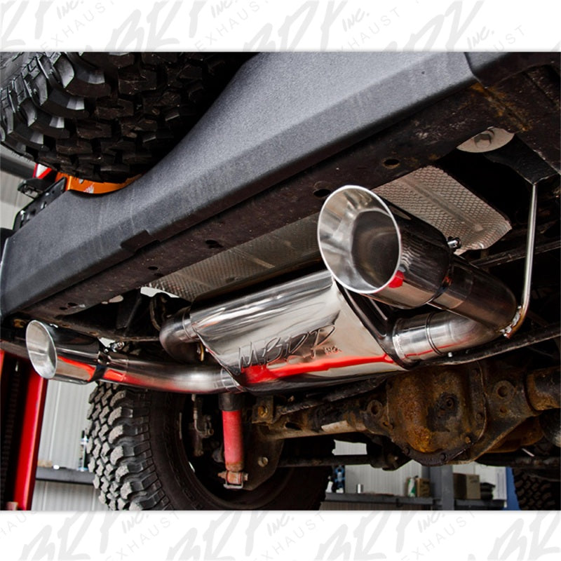 MBRP Armor Plus Series Axle-Back Dual Rear Exit Exhaust System for Jeep Wrangler 2011-2013 with 2.5-inch T409 Stainless Steel