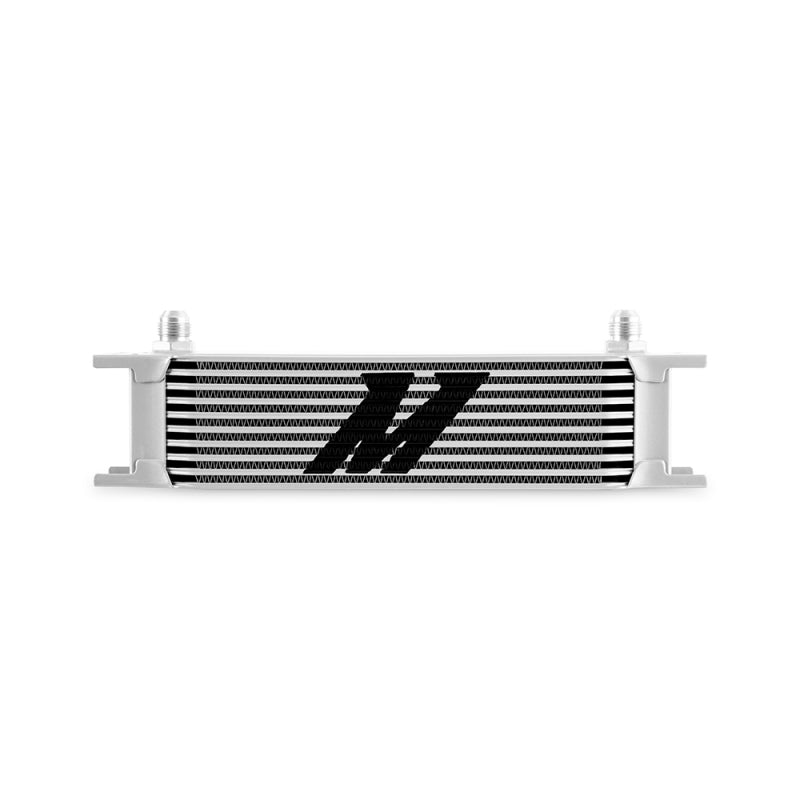 Mishimoto Universal -8AN 10-Row Oil Cooler - Silver for Engine, Transmission, and Power Steering Fluids