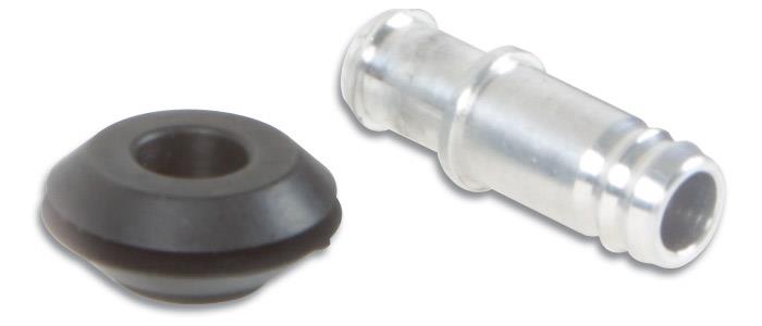 Vibrant 10mm (2/5 inch) Aluminum Vacuum Hose Fitting with Rubber Grommet
