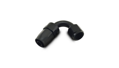 Vibrant 4AN 120 Degree Elbow Hose End Fitting - Black Hard Anodized Aluminum