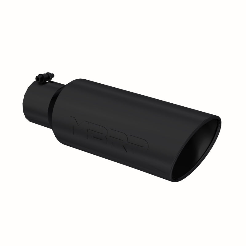 MBRP Universal 6-inch OD Rolled End Exhaust Tip - Black Coated Stainless Steel, Part Number T5130BLK