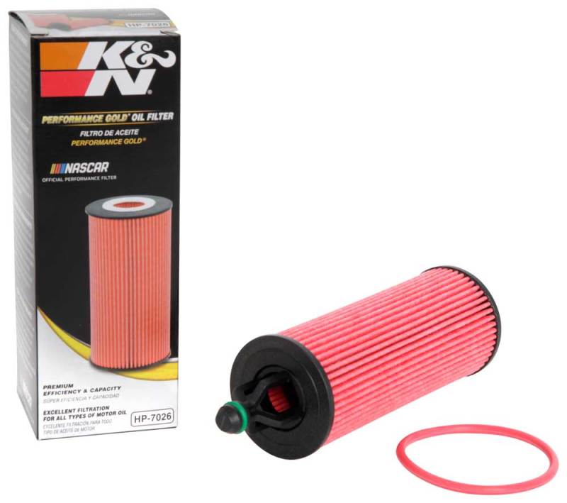 K&N Performance Oil Filter for 2014-2017 Dodge Durango and Jeep Grand Cherokee 3.6L, Part Number HP-7026