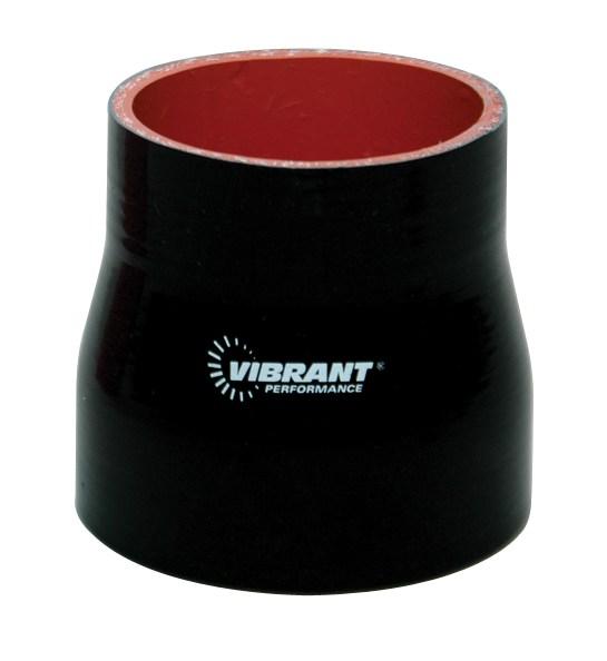 Vibrant 4 Ply Reinforced Silicone Transition Connector - 3.5 in. I.D. to 4 in. I.D., Black