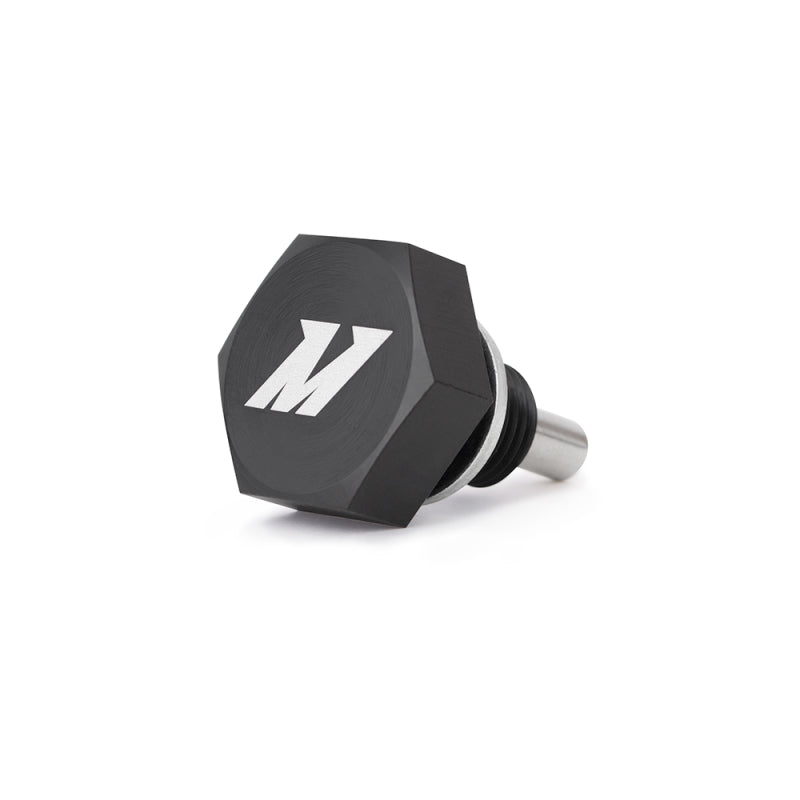 Mishimoto Magnetic Oil Drain Plug M12x1.75 Black – Engine Metal Fragment Collector for Ford, GM, Scion