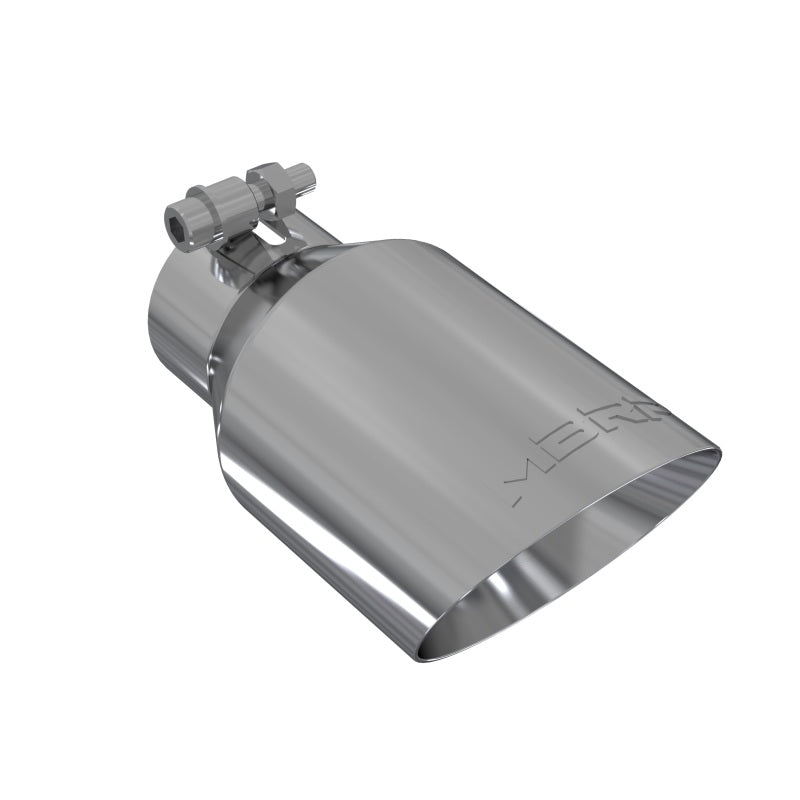 MBRP Universal Exhaust Tip 4 inch OD Dual Wall Angled Stainless Steel with 2.5 inch Inlet