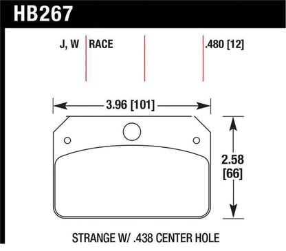 Hawk DR-97 Brake Pads for Strange w/ 0.438in Center Hole