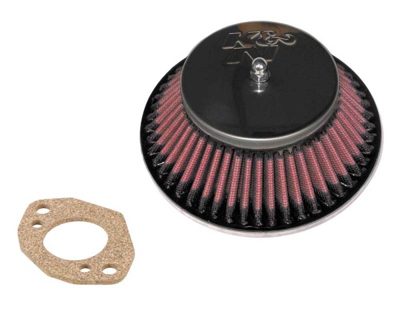 K&N Engineering Custom Racing Air Filter Assembly - Round Tapered Design with Chrome Top and Base