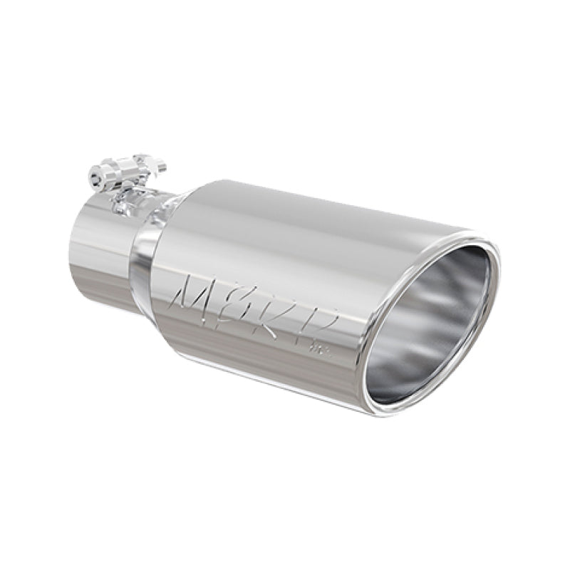 MBRP Universal Exhaust Tip 4 inch OD, 2.75 inch Inlet, 10 inch Length, T304 Stainless Steel, Angled Rolled End