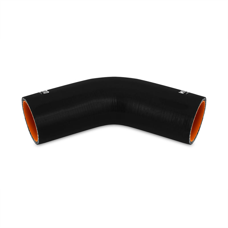Mishimoto 2.5 Inch Black 45 Degree Silicone Coupler - Durable, Heat-Resistant Hose Connector for Automotive Cooling and Intake Systems