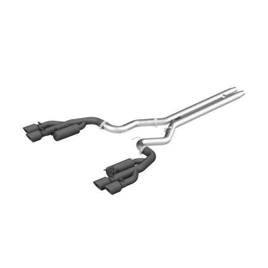 MBRP Armor BLK Series 3-inch Cat Back Exhaust System for Ford Mustang 2018-2022 with Quad Tips and Black Coating
