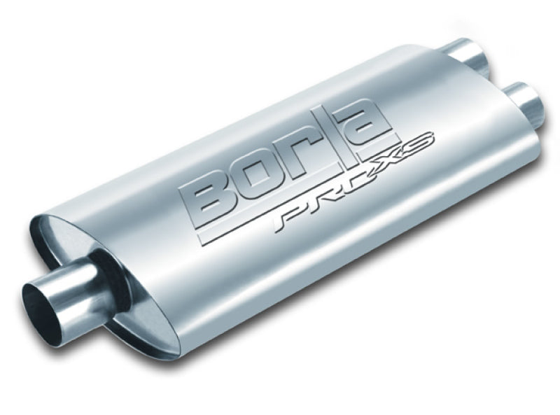 Borla Pro-XS 2.5-inch Center Inlet Dual Outlet Muffler – 19-inch Oval Body with Reversible Design
