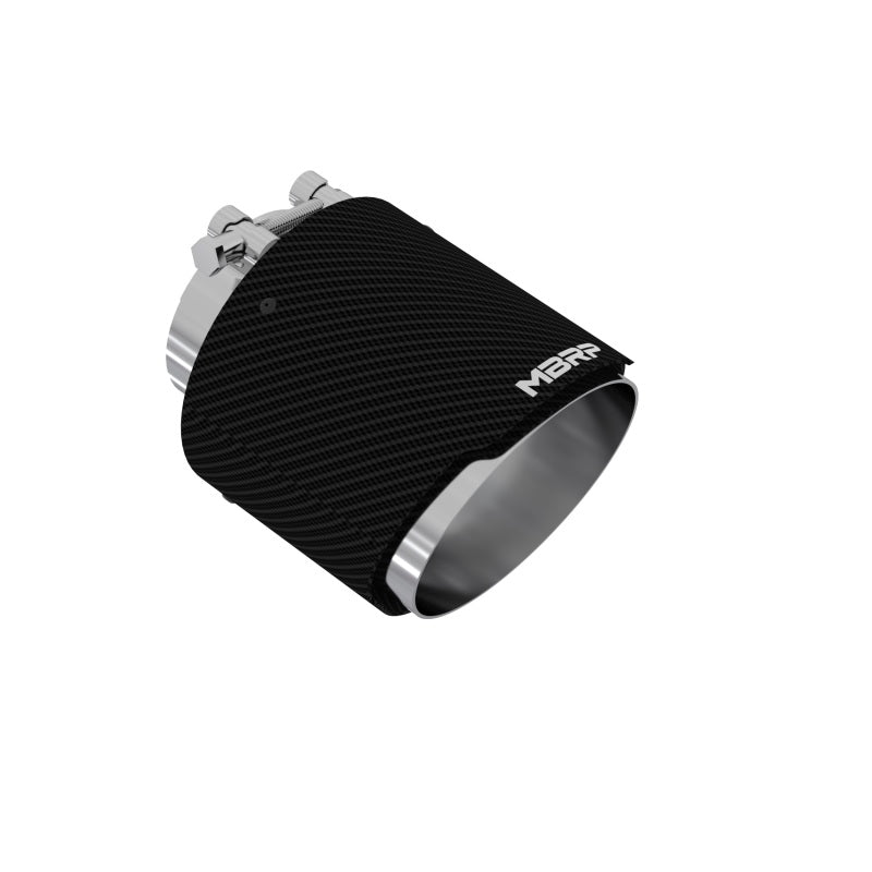 MBRP Universal Carbon Fiber Exhaust Tip 3 Inch Inlet, 5 Inch Outlet, Angle Cut Dual Wall