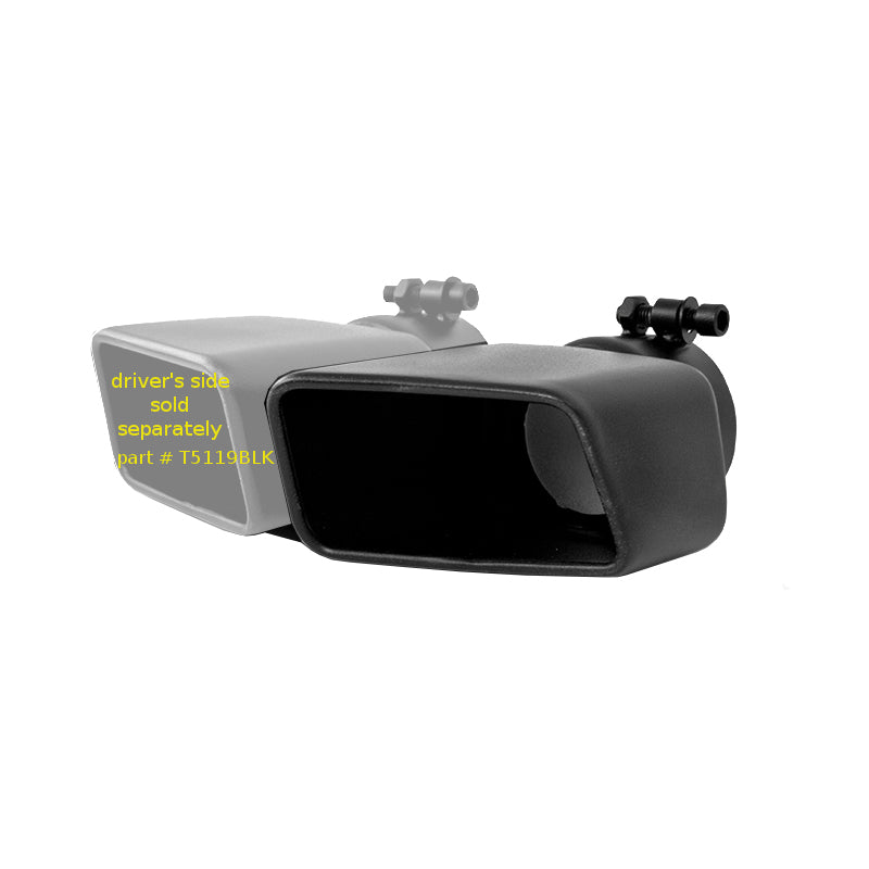 MBRP T5120BLK Black Coated Exhaust Tip - 4.75 Inch x 3 Inch Rectangle Angled Cut, Passenger Side