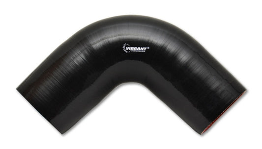 Vibrant 4 Ply Reinforced Silicone Elbow Connector – 3.5 Inch I.D. 90 Degree Black Elbow for Automotive Applications