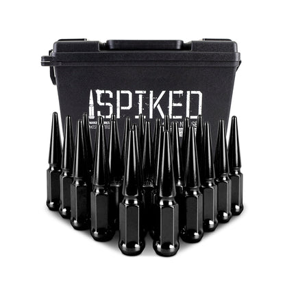 Mishimoto Steel Spiked Lug Nuts M14 x 1.5 – 24-Pack Black for Aggressive Wheel Styling