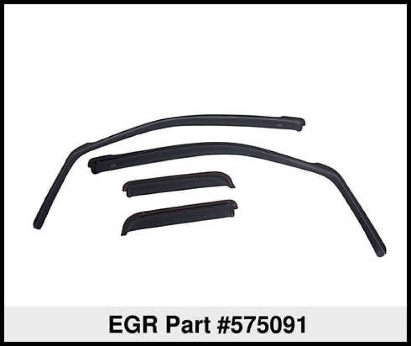 EGR 575091 In-Channel Window Visors for Toyota Tundra Double Cab, Smoked Dark Smoke Finish