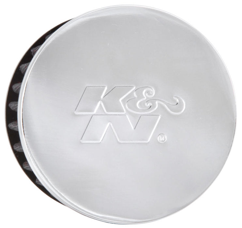K&N Engineering 62-1460 1.5-inch Flange Chrome Finish Rubber Base Crankcase Vent Filter