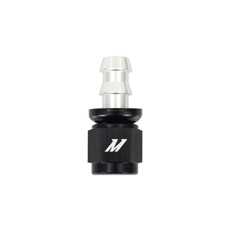 Mishimoto -6AN Push Lock Fitting - Straight, 45°, 90°, and 180° Angles for Automotive Fluid Systems