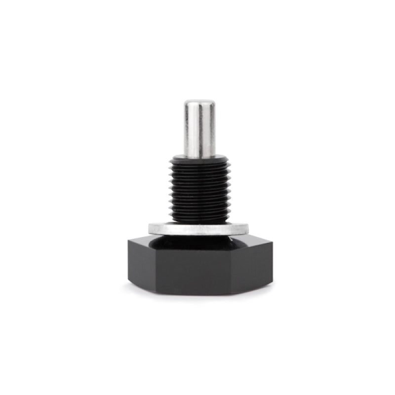 Mishimoto Magnetic Oil Drain Plug M12 x 1.25 Black - Durable Aluminum Construction with Neodymium Magnet for Engine Debris Capture