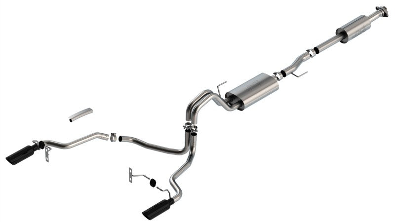 Borla F-150 2021 5.0L Cat-Back Touring Exhaust System with Black Chrome Tips – Part #140865BC