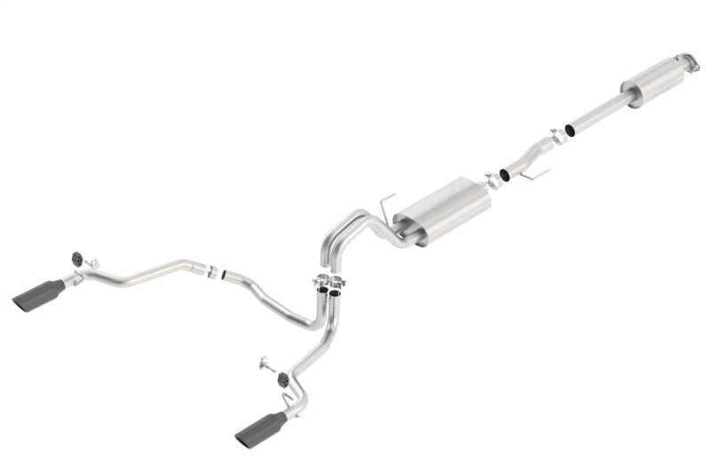 Borla 140614BC Touring Cat-Back Exhaust System for 2015-2020 Ford F-150 with 2.7L/3.5L V6 EcoBoost and 5.0L V8 Engines, Black Chrome Finish