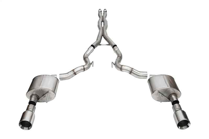 Corsa 24+ Ford Mustang GT Conv. Xtreme Cat-Back Ex. Sys. 3.0in Dual Rear Ex w/4.5in StraightCut Tips