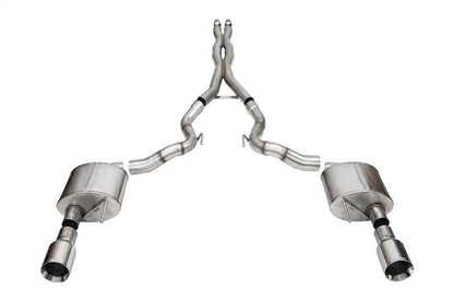 Corsa 24+ Ford Mustang GT Conv. Xtreme Cat-Back Ex. Sys. 3.0in Dual Rear Ex w/4.5in StraightCut Tips