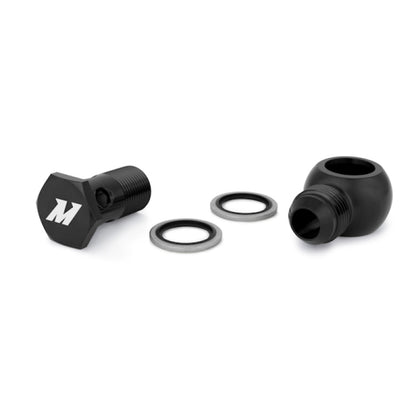 Mishimoto M20 x -10AN Black Banjo Fitting with Bolt - Universal Automotive Fitting for Fluid Systems
