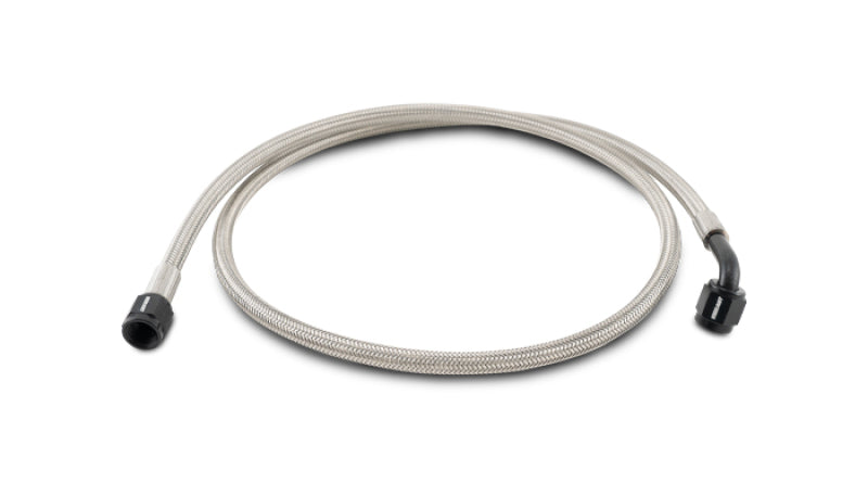 Vibrant Pre-Assembled Hose Assembly -3AN, 36 inch, PTFE Lined Stainless Steel, Straight/90 Degree Ends