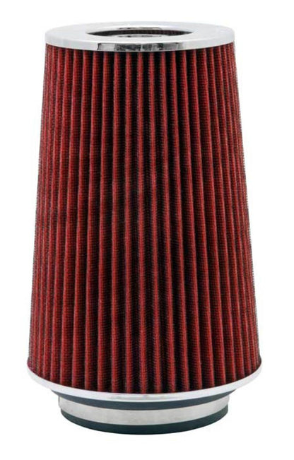 K&N Engineering Universal Air Filter Chrome Round Tapered - 4-inch Flange ID, 1.125-inch Flange Length, 9.5-inch Height