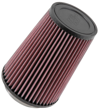 K&N Engineering Universal Rubber Round Air Filter – 3.313-inch Flange ID, 4.75-inch Base OD, 3.5-inch Top OD, 6.5-inch Height