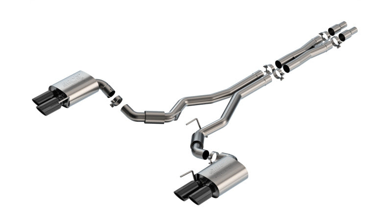 Borla 2024 Ford Mustang GT 5.0L V8 ATAK Cat-Back Exhaust System with Black Chrome Quad Tips Part Number 140970BC