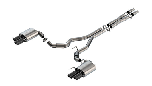 Borla 2024 Ford Mustang GT 5.0L V8 ATAK Cat-Back Exhaust System with Black Chrome Quad Tips Part Number 140970BC