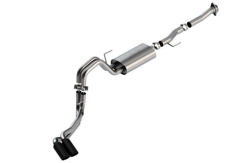 Borla F-150 2021-2025 5.0L V8 Cat-Back Exhaust System with Black Chrome Tips