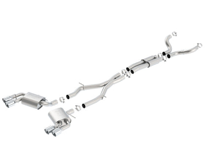 Borla 16-24 Chevrolet Camaro SS & LT1 6.2L V8 Dual Tip Cat-Back Exhaust System with Merge X-Pipe