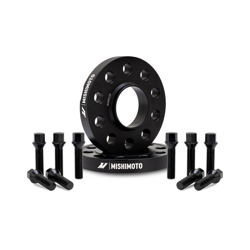 Mishimoto 15mm Wheel Spacers for 5x120 Bolt Pattern, 72.6mm Center Bore, M14 Threads – Black