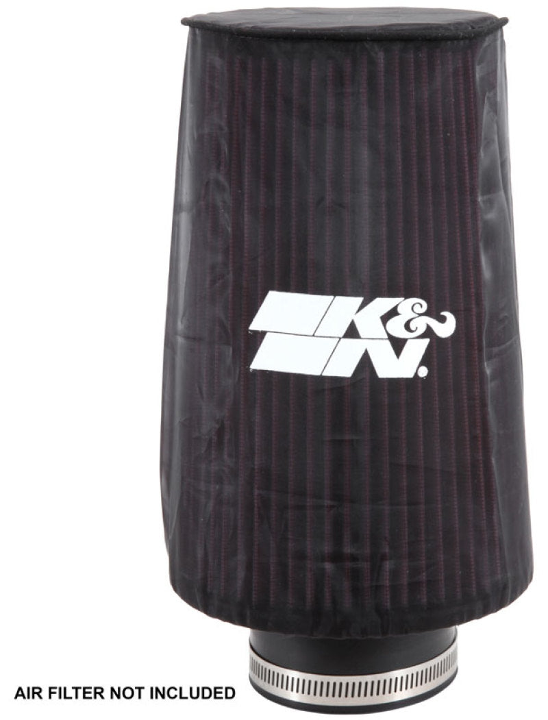 K&N Engineering RE-0810PK Universal Round Tapered Filter Wrap – Black, 6-inch Base, 4.625-inch Top, 9-inch Height