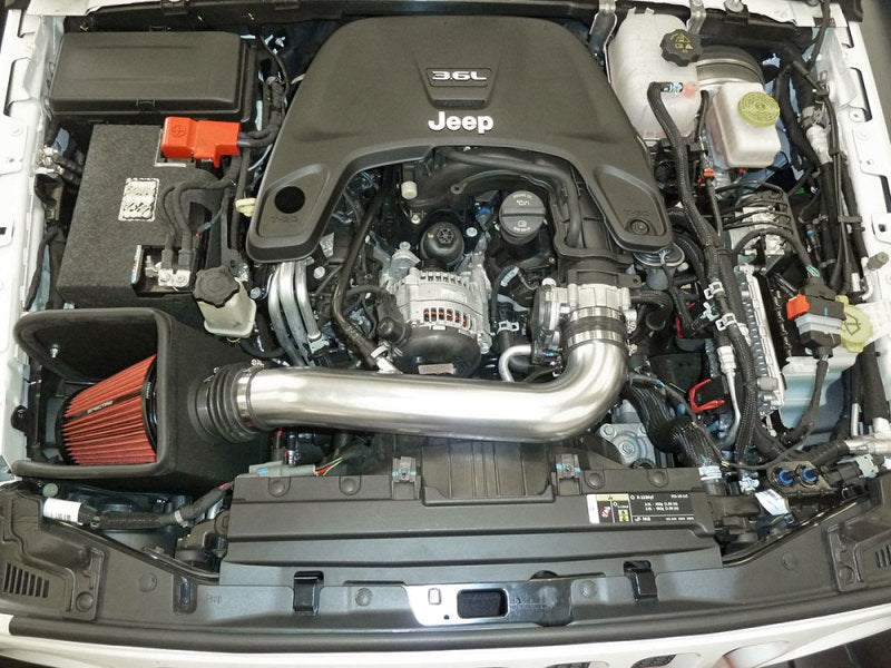 Spectre 2018 Jeep Wrangler V6-3.6L F/I Air Intake Kit - Polished with Red Filter