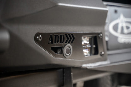 Addictive Desert Designs Stealth Fighter Rear Bumper for Ford F-150 with Cube Light Mounts and Backup Sensors