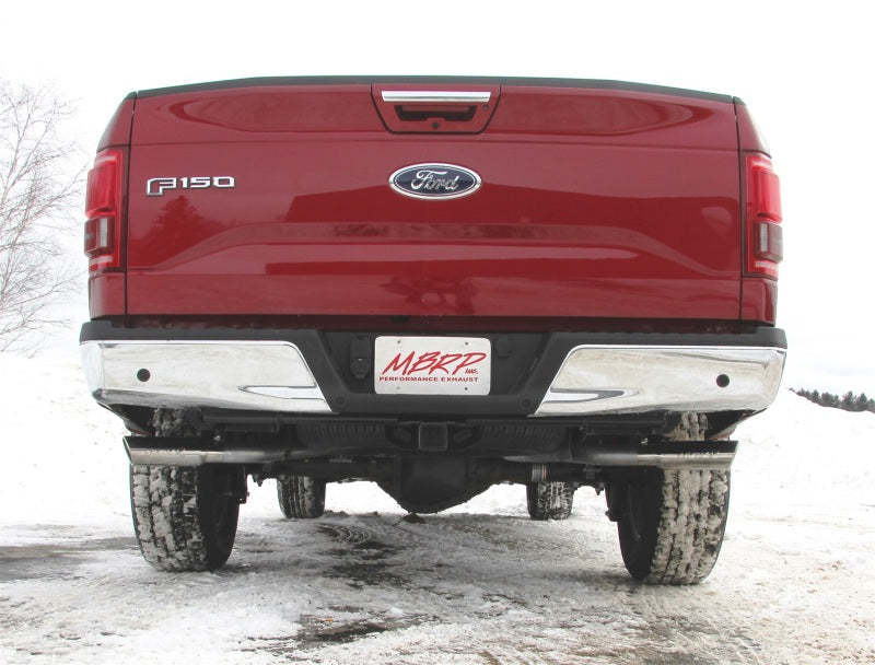 MBRP Armor Lite Series 2.5 Inch Cat Back Dual Side Split Exhaust System for 2015-2016 Ford F-150 with 2.7L/3.5L EcoBoost