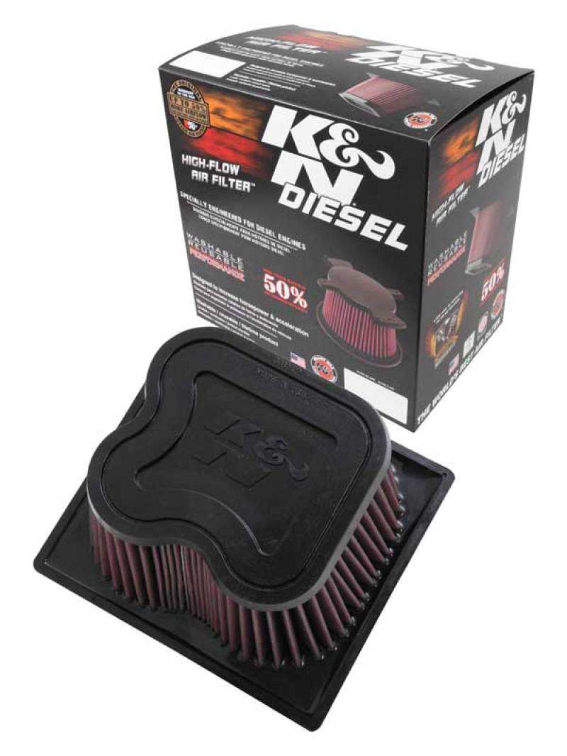 K&N Engineering Part E-0787 High-Flow Air Filter for 2010-2012 Dodge Ram 2500/3500 with 6.7L Diesel Engine