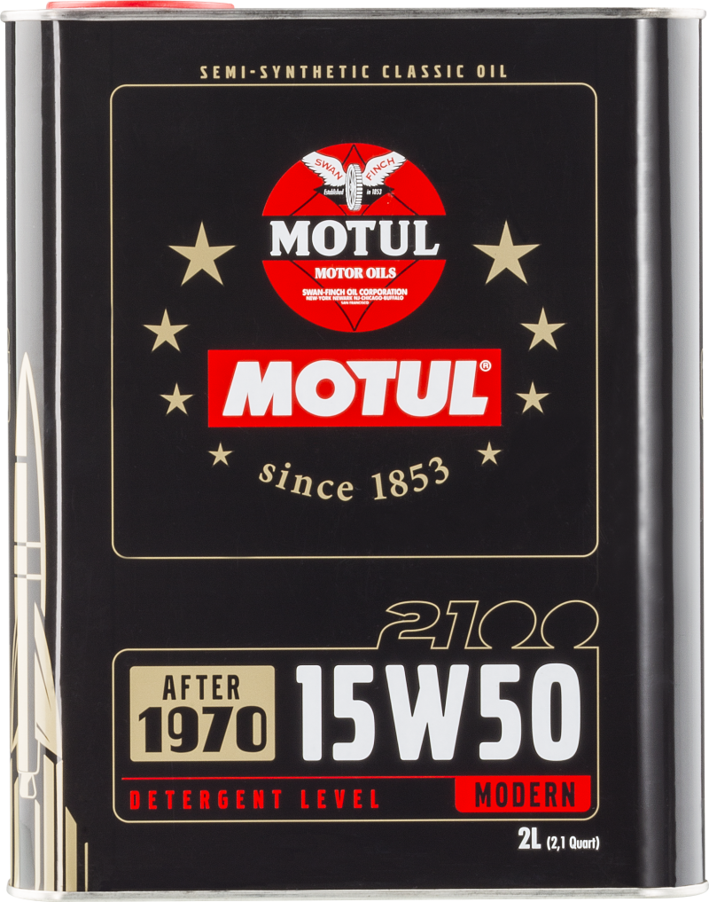 Motul 15W50 Classic 2100 Semi-Synthetic Engine Oil - 10x2L Bottles