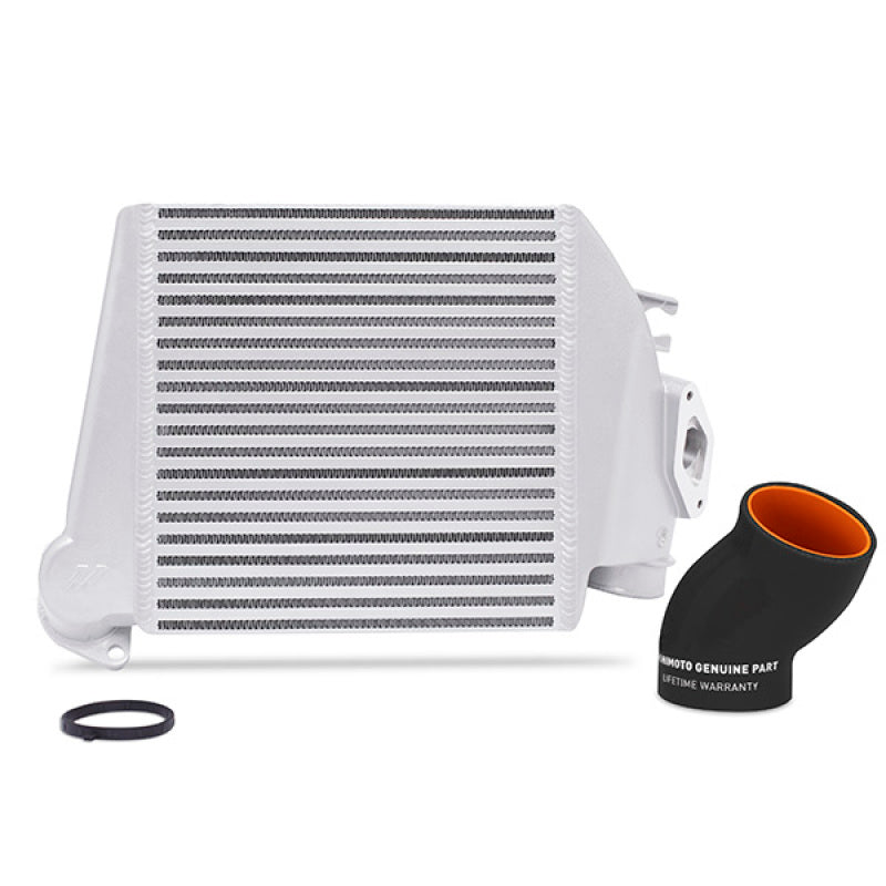 Mishimoto 2008-2014 Subaru WRX Top-Mount Intercooler Kit - Powder Coated Silver & Black Hoses