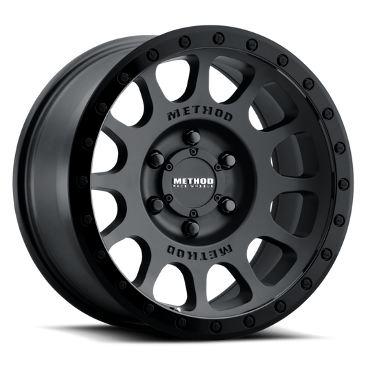 Method Wheels MR305 NV 17x8.5 Inch Matte Black and Gloss Black Wheel with 8x6.5 Bolt Pattern