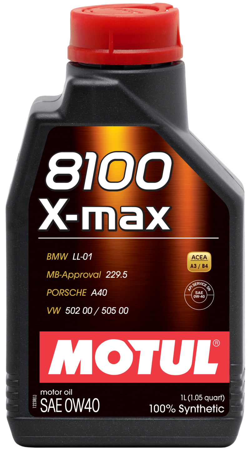 Motul 8100 X-Max 0W-40 Synthetic Engine Oil for BMW and Porsche Vehicles