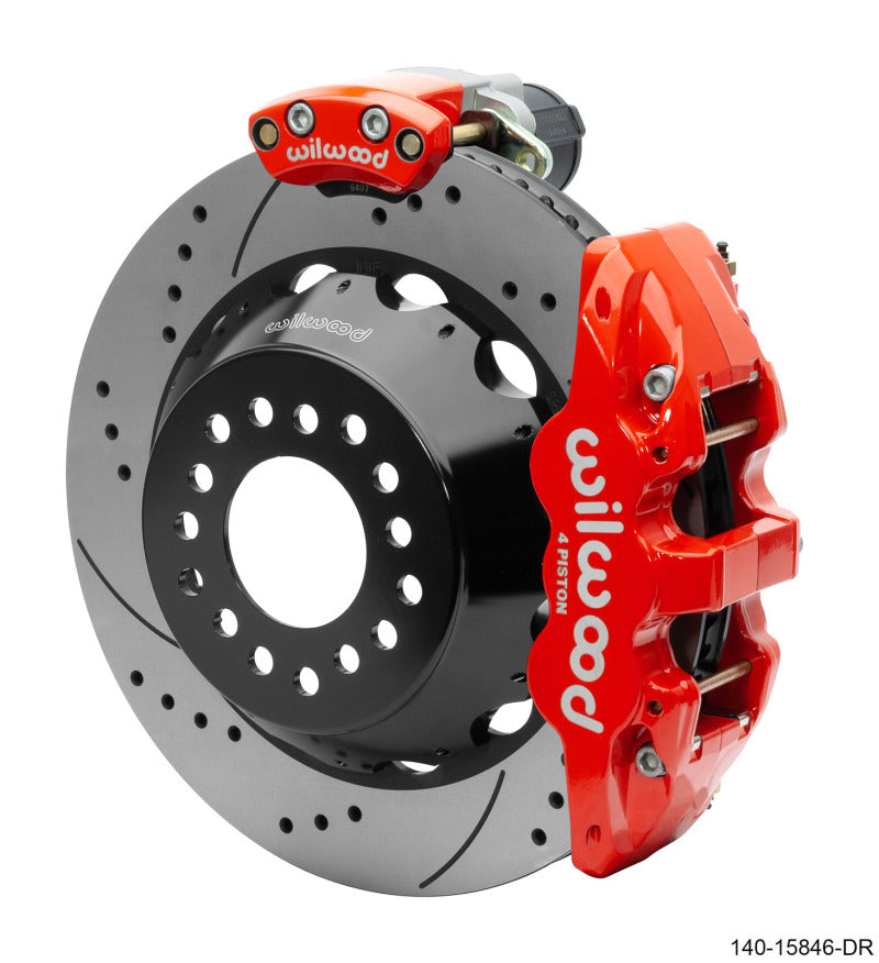 Wilwood Superlite 4R Rear Parking Brake Kit for Ford - AERO4 14-inch Rotor, SRP Red