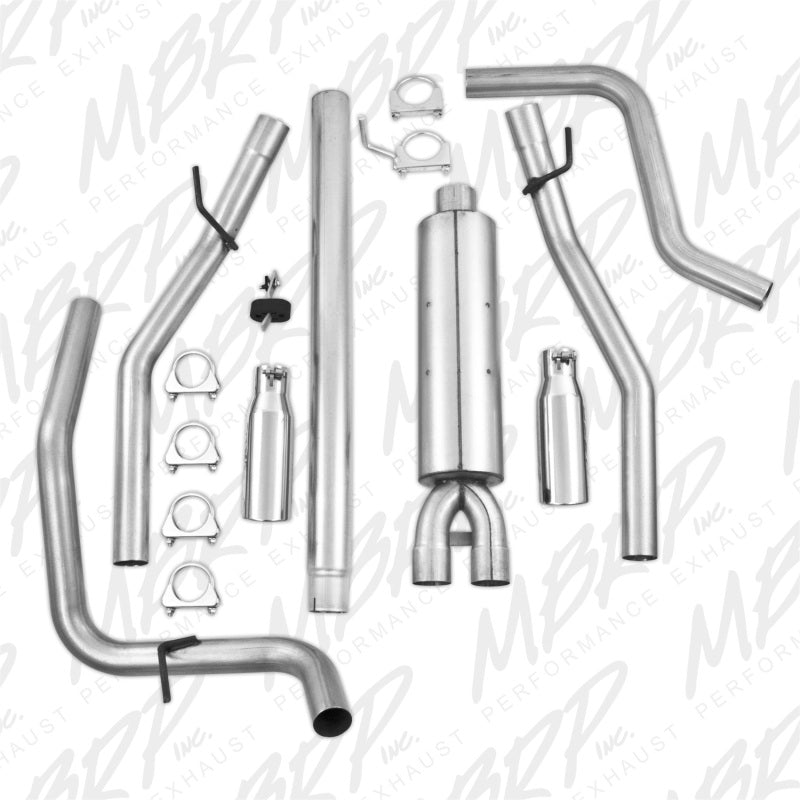 MBRP Armor Lite Series Cat Back Exhaust System for 2004-2008 Ford F-150 4.6/5.4L - Dual Split Rear Exit with 3.5-inch Tips