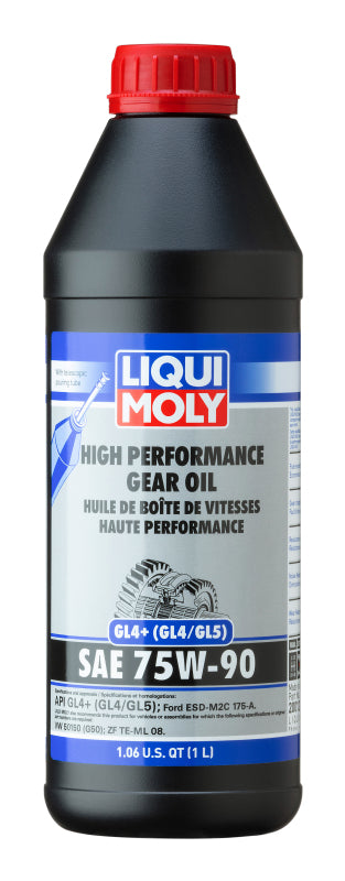 LIQUI MOLY 1L High Performance Gear Oil (GL4+) SAE 75W90 for Manual Transmissions and Transaxles