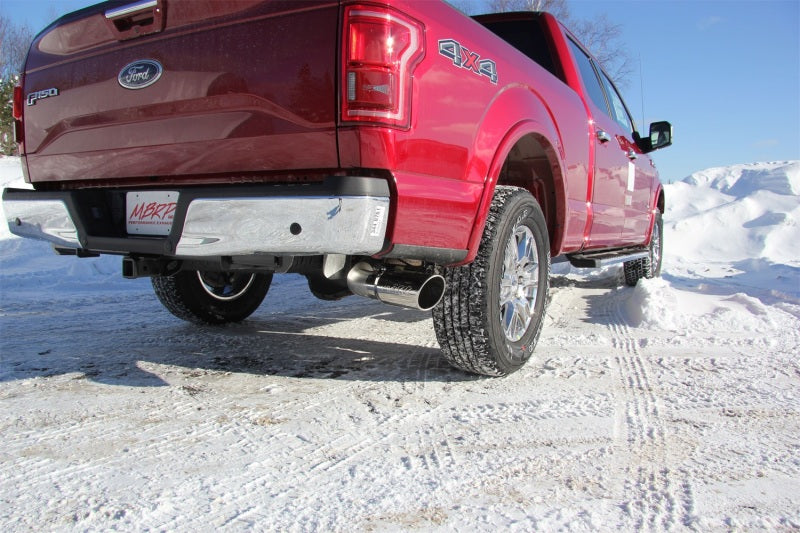 MBRP Armor Lite Series Cat Back Exhaust System for 2015-2016 Ford F-150 with 2.7L / 3.5L EcoBoost - Single Side Exit, 4 Inch Diameter, Aluminum Tip