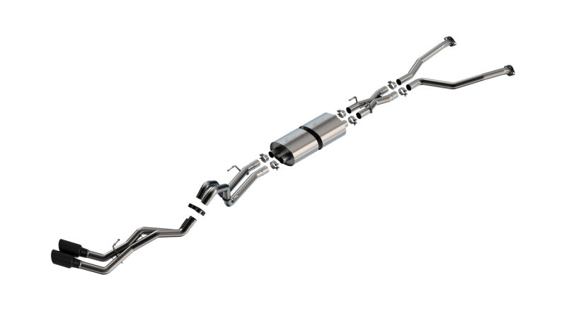 Borla ATAK Cat-Back Exhaust System for 2022-2026 Toyota Tundra 3.4L V6 with Hybrid, Black Chrome Tips